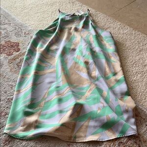 Tyche Green and Beige Mini Dress